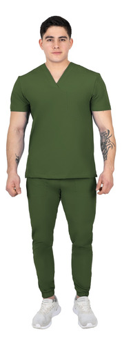 Pijama Medica Quirúrgica Jogger Hombre Verde Militar