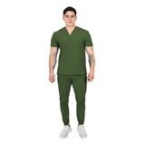 Pijama Medica Quirúrgica Jogger Hombre Verde Militar