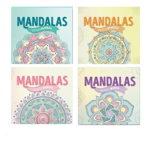 Lote X 4 Libros Para Pintar - Mandalas Antiestres - Dibujos