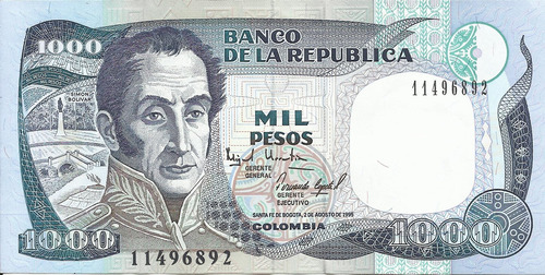 Colombia 1000 Pesos Oro 2 Agosto 1995