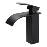 Torneira Cascata Baixa Para Banheiro Monocomando Metal Preto