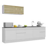 Armário De Cozinha Compacta 270cm Veneza Multimóveis V2112 Cor Branco