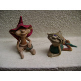 Lote 2 Duendes Gnomos Artesanales  Porta Saumerios