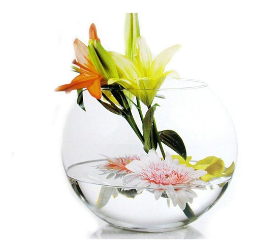 Florero Recipiente Frasco Bowl Vidrio Chico Globo Pasabahce Color Transparente Circular