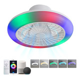 Oluzo Lámpara De Techo Rgb Con Ventilador, Luz De Techo Regu