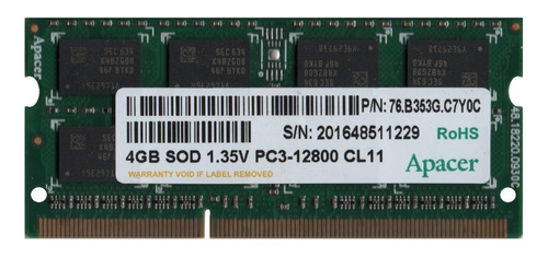 Memoria Sodimm Pc3l 4gb 12800 1600mhz Dual V 16 Chip Apacer 