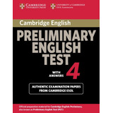 Cambridge Preliminary English Test 4 - Book W/key, De Grupo Editorial. Editorial Cambridge University Press, Tapa Blanda En Inglés, 2003