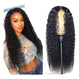 Peruca Lace Front Cabelo Humano Cacheada 68cm Longa Preta E