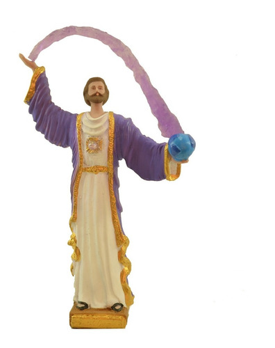 Estatueta  Saint German Chama Violeta 22cm Fraternidade Bran