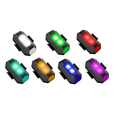 Estrobo Luces Led Recargable Auto Moto Bici Drones 1pz Multicolor