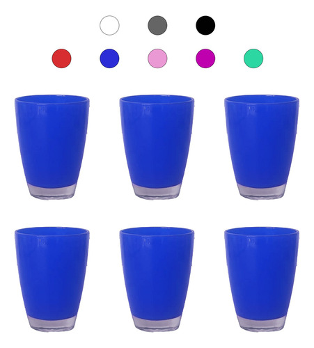 Set 12 Vasos Pampa Vidrio Color Pleno Durax 400ml