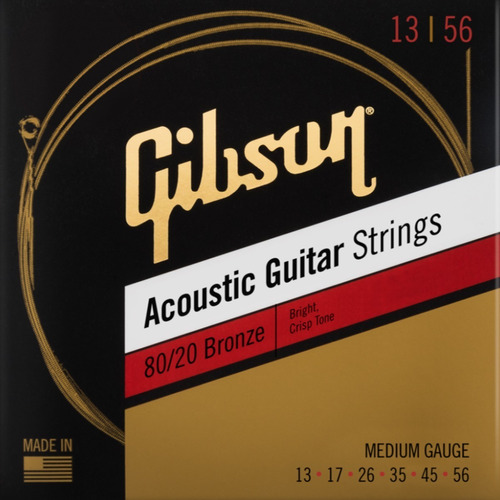Gibson Cordas Violão Aço 013.056 Bronze Ac 8020 Medium
