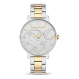 Reloj Floral Mujer Bcbgmaxazria Plata/oro Amarillo Analógico