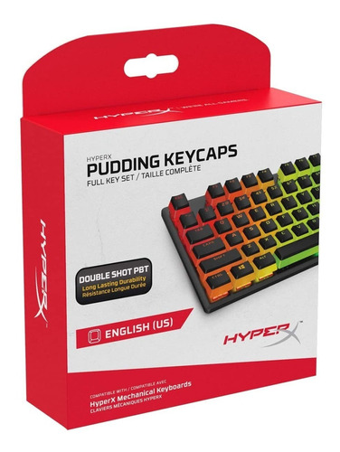 Set 104 Hyperx Pudding Keycaps Double Shot Pbt Negro 