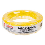Fio Eletrico Cabo Flexivel 2,5mm Rolo 50 Metros Cor Amarelo.
