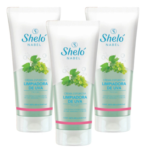 Crema Espumosa Limpiadora De Uva Shelo Nabel® 250ml 3 Piezas