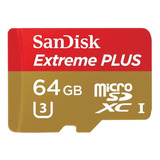 Cartão De Memória Sandisk Sdsdqx-064g-u46a  Extreme Plus 64gb