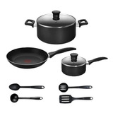 Batería Cocina 9pz Family Cook Black T-fal Bateasyca9neg Pc