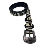 Cinto Feminino Zebra Couro Legítimo Animal Print Lançamento