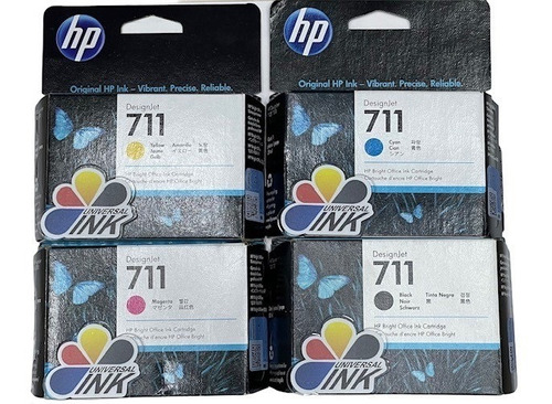 Cartuchos Hp 711 N-38ml Y 711 C-m-y + Resma Originales