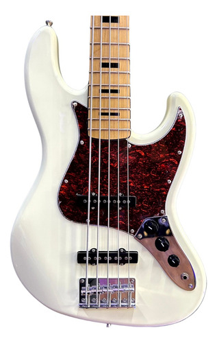 Contra Baixo Tagima Tjb5 Jazz Bass 5 Cordas Branco Vintag