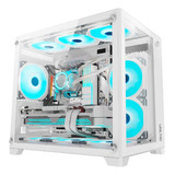 Gabinete Gamer Liketec Kirra Snow  C/ 4x Fan Cooler Argb Wh