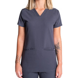 Polera Mujer Scorpi Drop Fence - Gris- Uniformes Clínicos