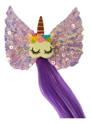 Pinza Extensión Niña - Accesorio Cabello - Unicornio Morado