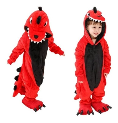 Pijama Kigurumi Dinosaurio Niños Abrigado Suave Disfraz