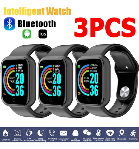 3pcs Reloj Inteligente Reloj Inteligente Podometro Calorias