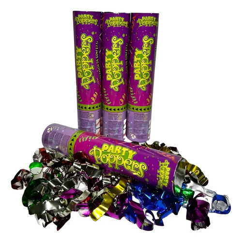 4 Bazucas Cañón Fiesta Confeti Metálico Party Poppers | MercadoLibre