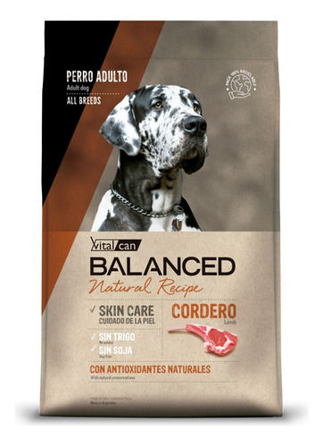 Vitalcan Balanced Natural Recipe Perro Adulto Cordero 15 Kg
