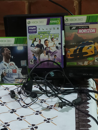 Xbox 360+kinect+1 Joystick+juegos Y Auriculares 