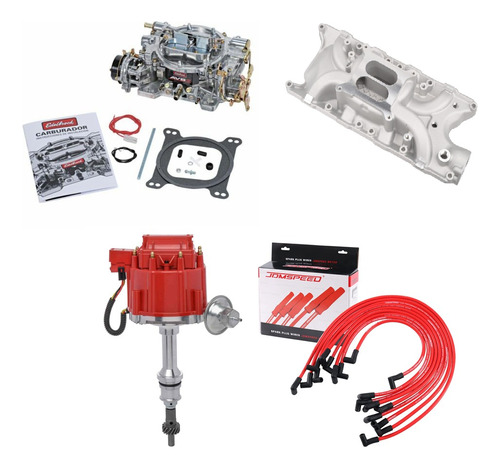 Kit Carburador Edelbrock Y Araña Para Ford 302 Mustang F-150