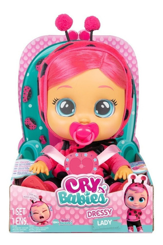 Muñeca Cry Babies Dressy Bebe Lloron Con Pelo Real Original