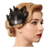 Genbree Flapper - Diadema De Plumas Negras Con Diamantes De.