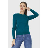 Sweater Punto Fino Cadenetas Azul Petróleo Nicopoly