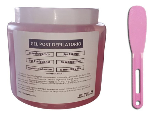 Gel Post Depilatorio Descongestivo Hidratante 1kg + Espátula