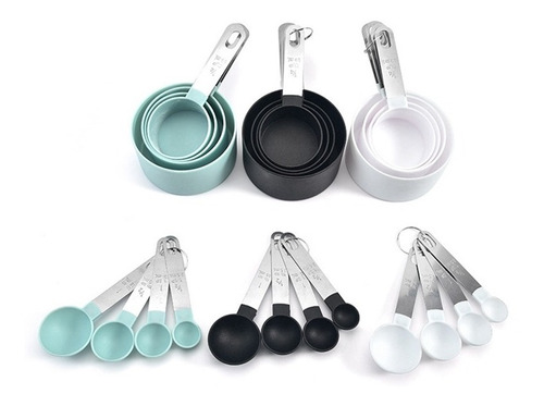 Set De Tazas Y Cucharas Medidoras De 8 Piezas