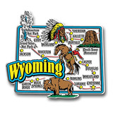 Imán Gigante Con El Mapa Del Estado De Wyoming De Classic Ma