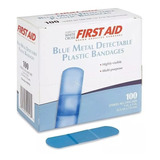 Curita Azul De Plastico C/ Metal Detectable 5 Cajas De 100pz