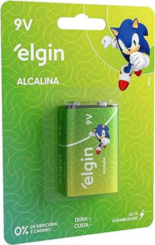 9v - Bateria Alcalina Elgin C/1 Unidade 9v