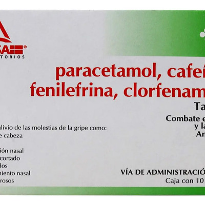 Paracetamol\u002Fcafeína\u002Ffenilefrina\u002Fclorfenamina (amsa) C\u002F10 Tabs. 500\u002F25\u002F5\u002F4 Mg. | Meses sin interés