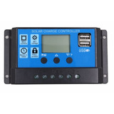 Controlador De Carga Painel Pwm Solar Usb Lcd 30a 12v/24v