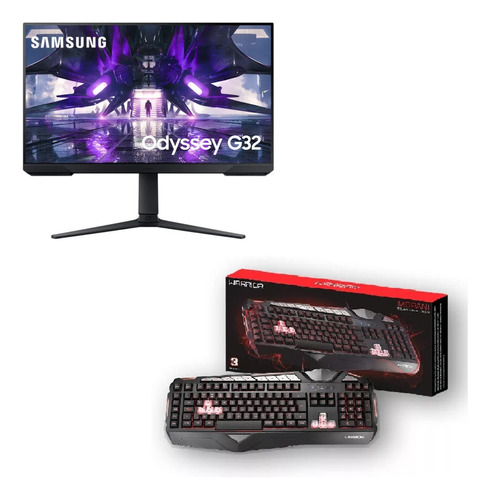 Monitor Gamer 27'' Preto G32 Samsung Ls27ag320nl + Teclado 