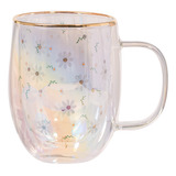 Taza Doble Vidrio Daisies 300 Ml