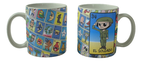 Taza De La Loteria Animada Personaje El Soldado