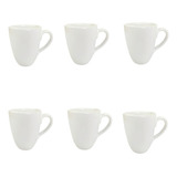 Set X6 Taza Tazón Jarro Café Blanco Vajilla Cerámica Bz3 