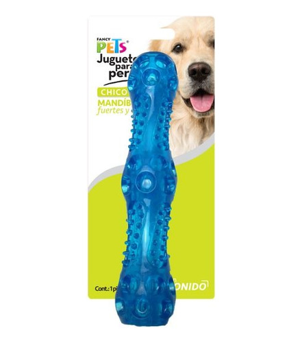 Juguete Para Perro Vara Flexible Con Sonido Chico Azul