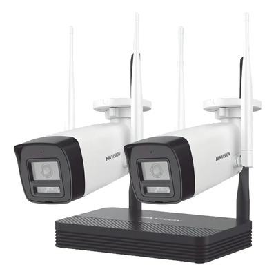 Kit Ip Vigilancia Wifi 2 Camaras Audio 2vias 2mp Nvr 4ch Hik Color Blanco | Envío gratis